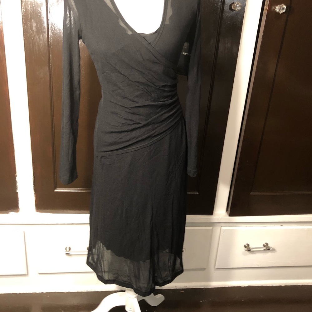 NWT Karen Kane Lifestyle Black L/S wrap dress ‘S’